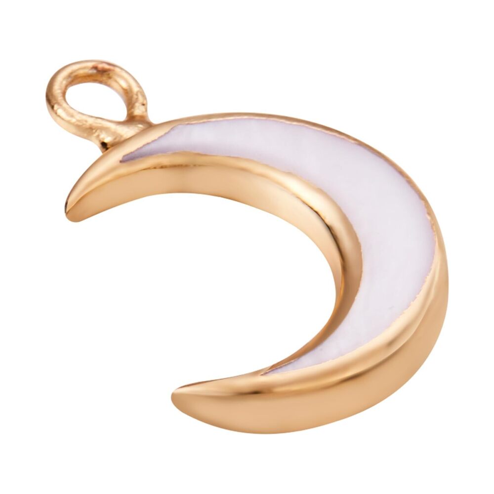 1282 10 Pcs Natural Freshwater Pearls Shell Charms Moon Pearl Pendants